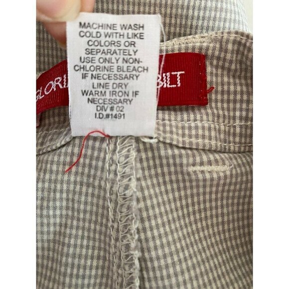 Gloria Vanderbilt Beige Plaid Retro Crop Pants Plus 14 High Waist Stretch 32x21 - Picture 6 of 7